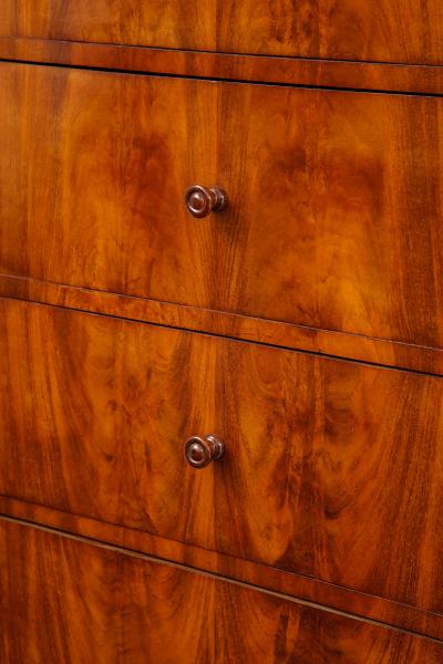 A Swedish Karl Johan Mahogany Wellington Chest of Drawers Circa 1840s