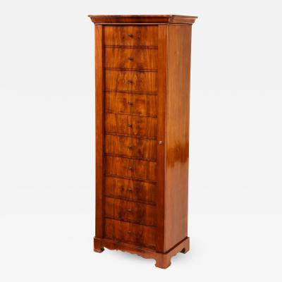 A Swedish Karl Johan Mahogany Wellington Chest of Drawers Circa 1840s