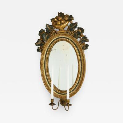 A Swedish Late Gustavian Giltwood and Painted Mirror Circa 1800s