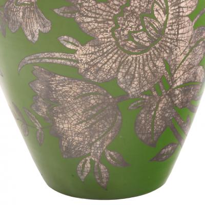 A Swedish Patinated Bronze Vase with Silver Overlay 20th C 