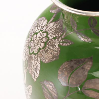 A Swedish Patinated Bronze Vase with Silver Overlay 20th C 