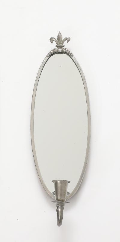 A Swedish Pewter Mirror Set CIrca 1930s