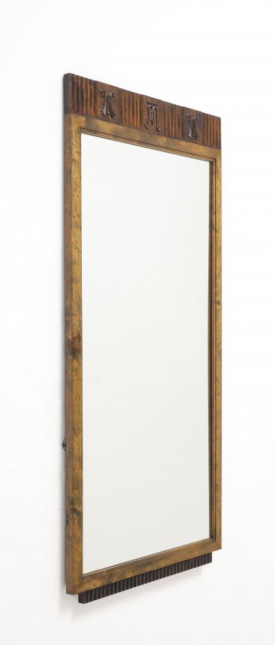 A Swedish Stained Birch Mirror Circa 1930s