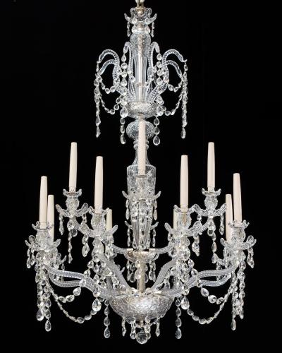 A TWELVE LIGHT EDWARDIAN CHANDELIER