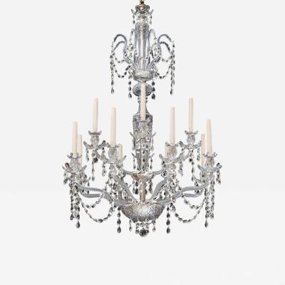 A TWELVE LIGHT EDWARDIAN CHANDELIER