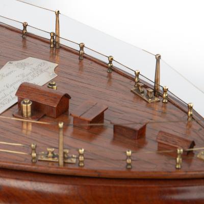 A Teak Model of the Stern of HMS Howe Presented to Captain Assheton Gore Curzon