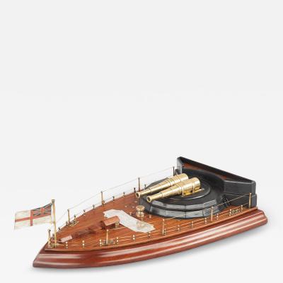 A Teak Model of the Stern of HMS Howe Presented to Captain Assheton Gore Curzon