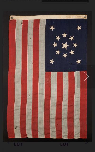 A Thirteen star American flag Circa 1896 1926 in the medallion configuration