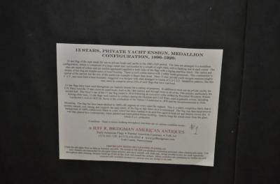 A Thirteen star American flag Circa 1896 1926 in the medallion configuration