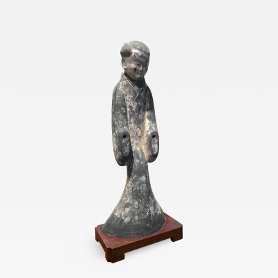 A Tomb Lady In Waiting Figurine Han Dynasty