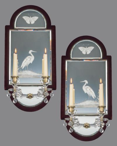 A UNUSUAL PAIR OF VICTORIAN MIRROR LIGHTS