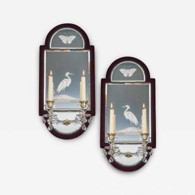 A UNUSUAL PAIR OF VICTORIAN MIRROR LIGHTS