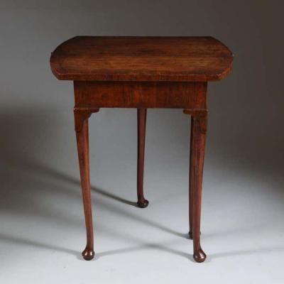 A Unique Early 18th Century Diminutive George I Figured Walnut Bachelors Table