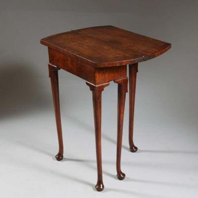 A Unique Early 18th Century Diminutive George I Figured Walnut Bachelors Table