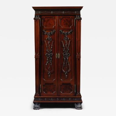 A VERY FINE AND PROBABLY UNIQUE MAHOGANY TWO DOOR CABINET