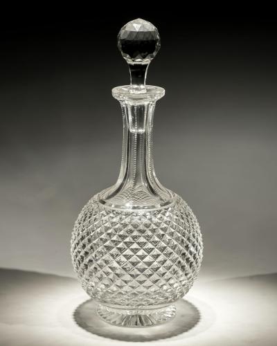 A VICTORIAN DIAMOND CUT MAGNUM DECANTER