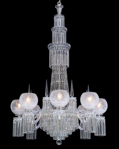 A VICTORIAN EIGHT LIGHT TENT AND WATERFALL GASOLIER BY F C OSLER