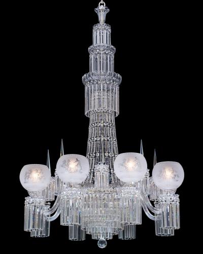 A VICTORIAN EIGHT LIGHT TENT AND WATERFALL GASOLIER BY F C OSLER