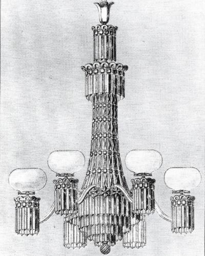 A VICTORIAN EIGHT LIGHT TENT AND WATERFALL GASOLIER BY F C OSLER