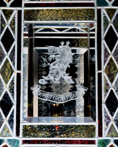 A VICTORIAN PERIOD AESTHETIC GILT BRASS HALL LANTERN