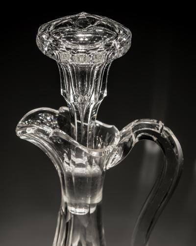 A VICTORIAN PILLAR SCALE CUT CLARET JUG