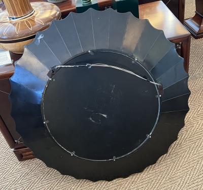 A Venetian Style Reverse etched Glass Sunburst Mirror