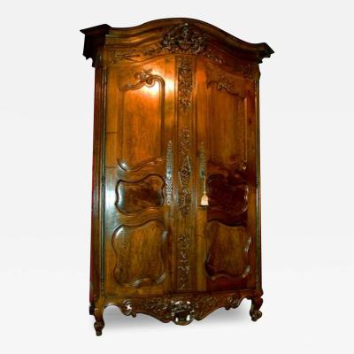 A Very Fine 18th Century French Walnut Louis XV Armoire de Mariage