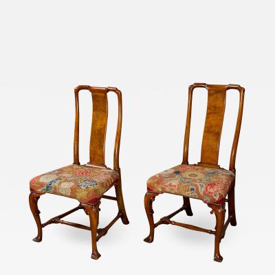 A Very Fine Pair of George I Chinese Back Walnut Side Chairs