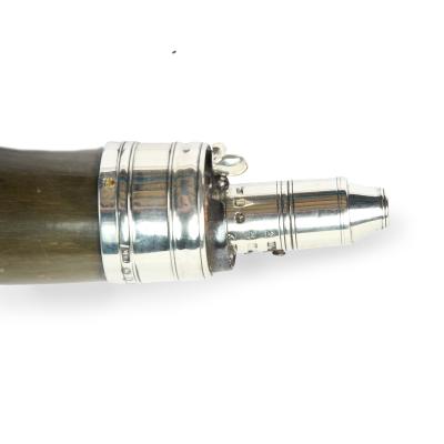 A Very Fine and Historically Significant George III Silver Mounted Powder Horn