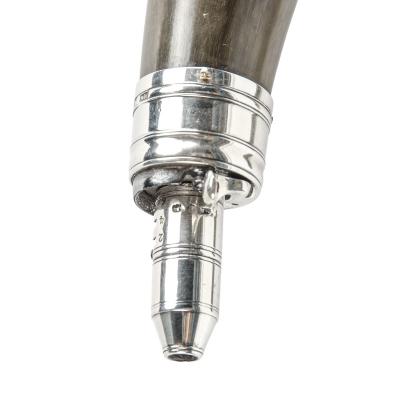 A Very Fine and Historically Significant George III Silver Mounted Powder Horn