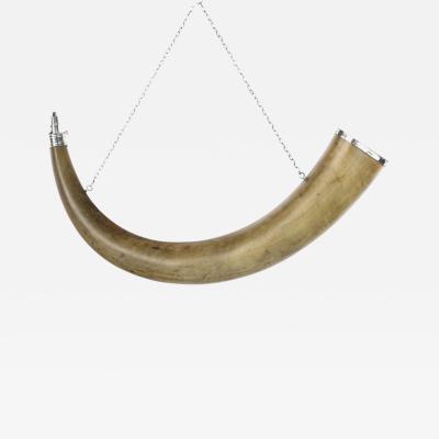 A Very Fine and Historically Significant George III Silver Mounted Powder Horn