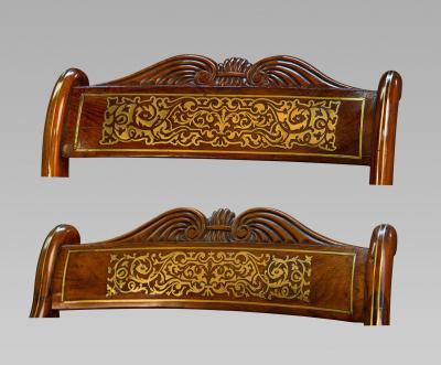 A Very Rare Long Set of 16 George III Brass Inlaid Rosewood Dining Chairs