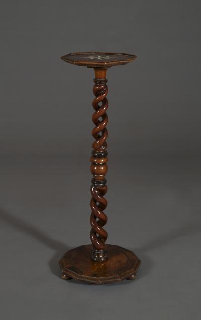 A Very Rare Pair of Walnut William And Mary Torcheres