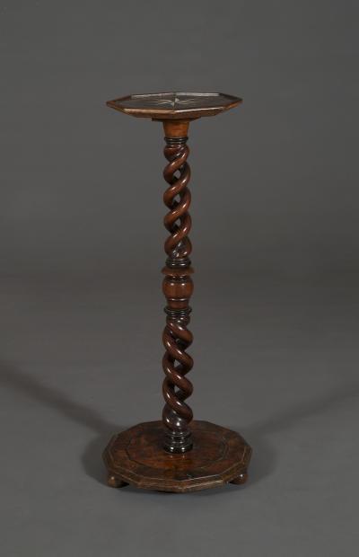 A Very Rare Pair of Walnut William And Mary Torcheres