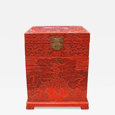 A Vibrant 19th Century Cinnabar Chinese Apothecary Chest
