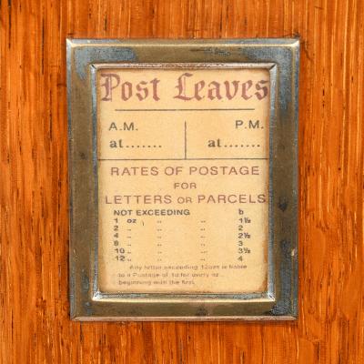 A Victorian English oak 6 sided Country house letter box
