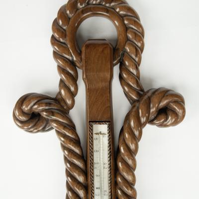 A Victorian anchor and rope barometer by Gray and Keen Liverpool