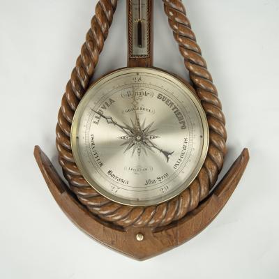 A Victorian anchor and rope barometer by Gray and Keen Liverpool