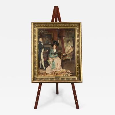 A Victorian mahogany tripod folding campaign easel