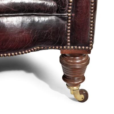 A Victorian walnut Chesterfield sofa