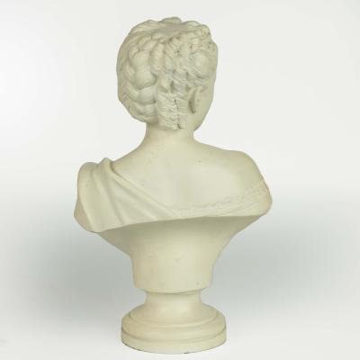 A Victorian white painted terracotta bust of a young woman