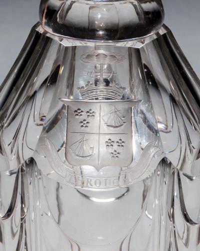 A WILLIAM IV ARMOURIAL CLARET JUG