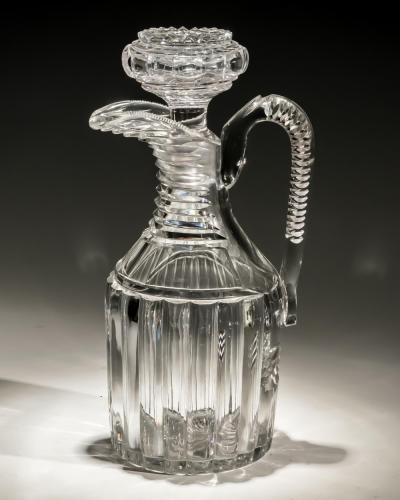 A WILLIAM IV PILLAR CUT CLARET JUG
