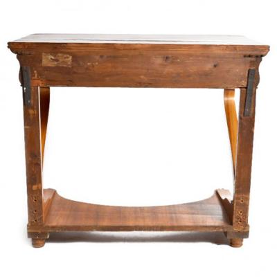 A Walnut Biedermeier Console with Mirror 19th C Germany