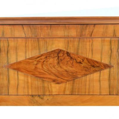 A Walnut Biedermeier Console with Mirror 19th C Germany