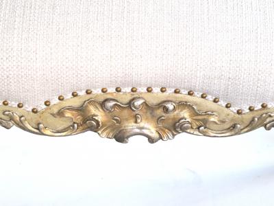 A Well Carved French Louis XV Style Painted Silver Gilt Bench