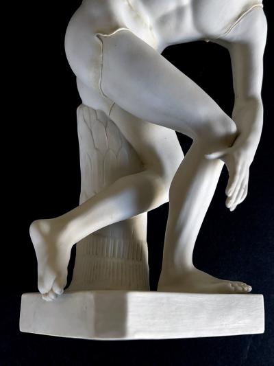 A Well defined Italian Bisque Figure of a Discus Thrower