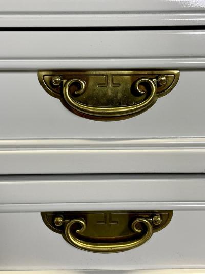 A White Lacquered Campaign Style Chest Cabinet or Mini Armiore