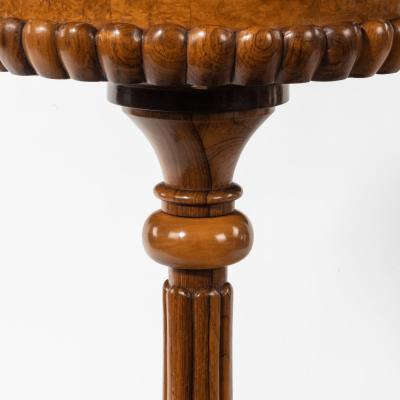 A William IV amboyna and rosewood table jardiniere