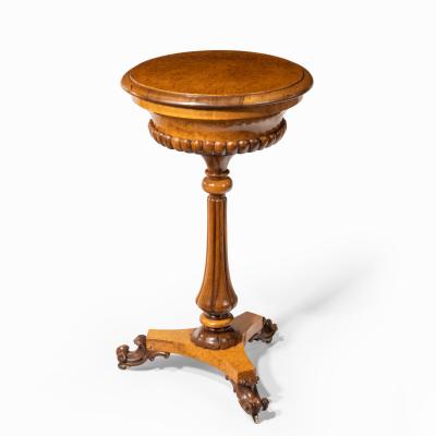 A William IV amboyna and rosewood table jardiniere